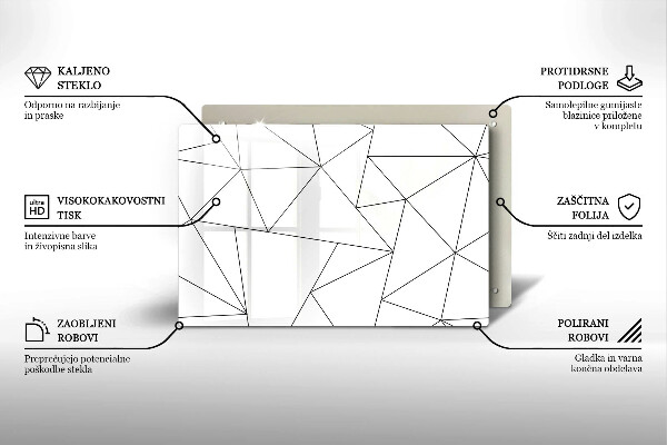 Cobertura placa vitrocerámica Triângulos brancos