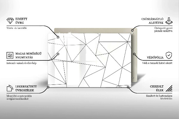 Cobertura placa vitrocerámica Triângulos brancos