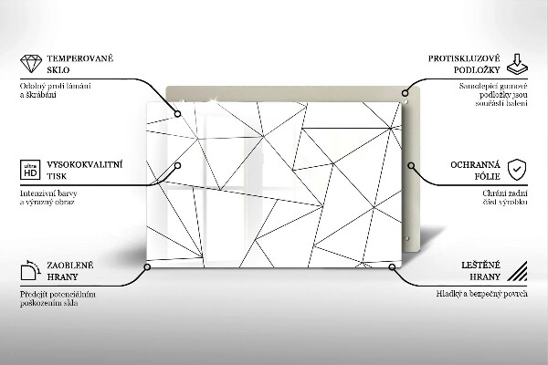 Cobertura placa vitrocerámica Triângulos brancos