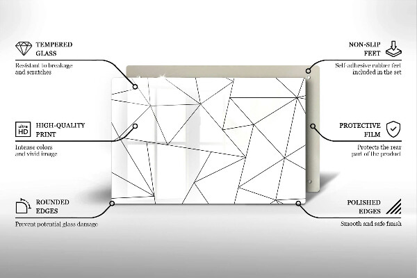 Cobertura placa vitrocerámica Triângulos brancos