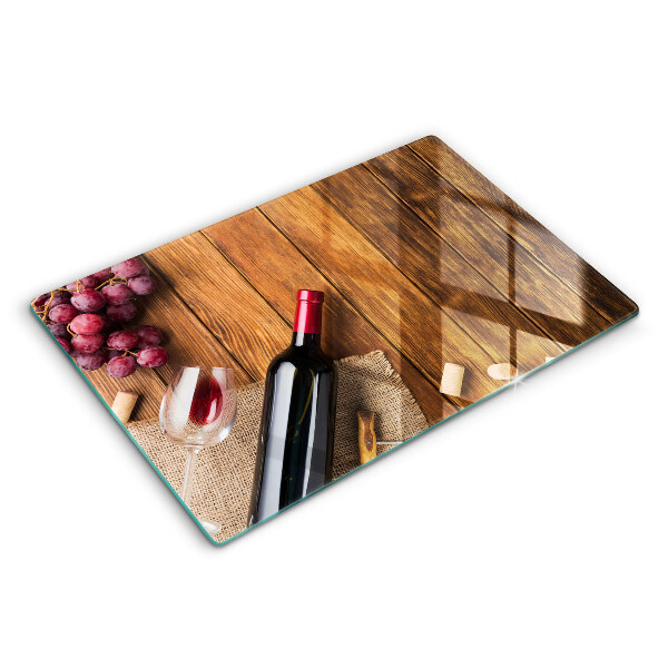 Protetor em vidro para fogão Uma garrafa de vinho tinto