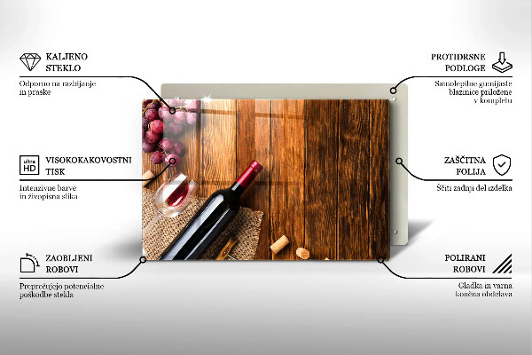 Protetor em vidro para fogão Uma garrafa de vinho tinto