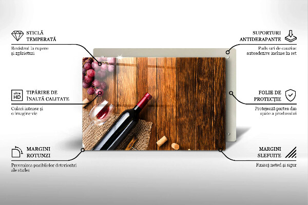 Protetor em vidro para fogão Uma garrafa de vinho tinto