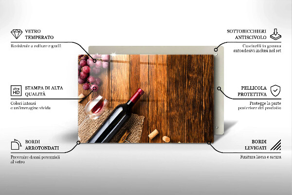 Protetor em vidro para fogão Uma garrafa de vinho tinto