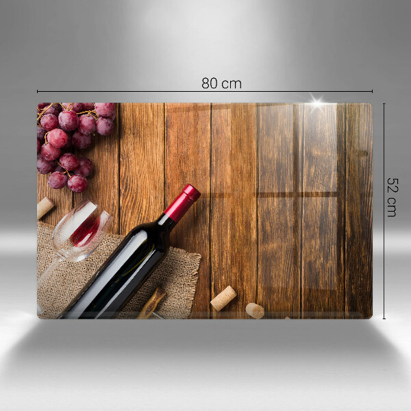 Protetor em vidro para fogão Uma garrafa de vinho tinto