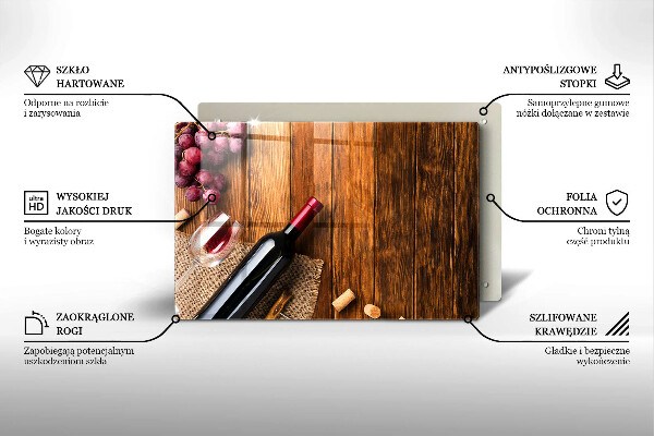 Protetor em vidro para fogão Uma garrafa de vinho tinto