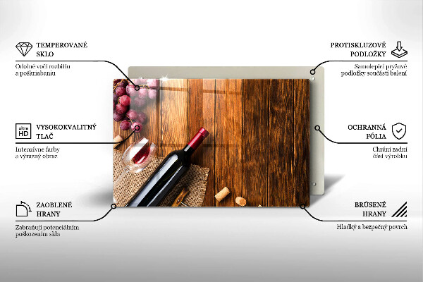 Protetor em vidro para fogão Uma garrafa de vinho tinto