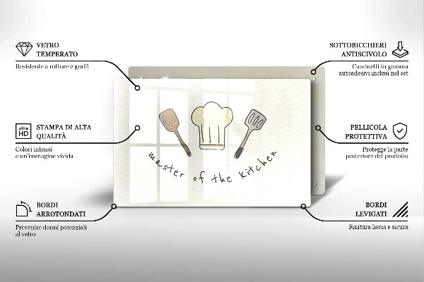 Protetor de fogão de vidro Mestre da Cozinha