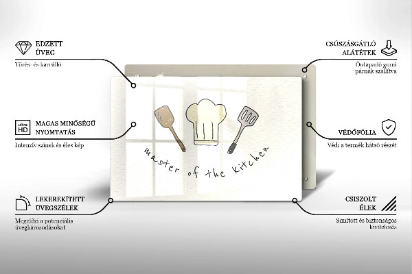 Protetor de fogão de vidro Mestre da Cozinha