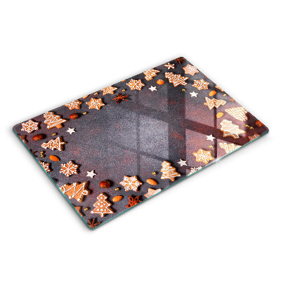 Protetor para fogão de vidro Biscoitos de gengibre de Natal