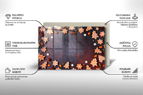 Protetor para fogão de vidro Biscoitos de gengibre de Natal