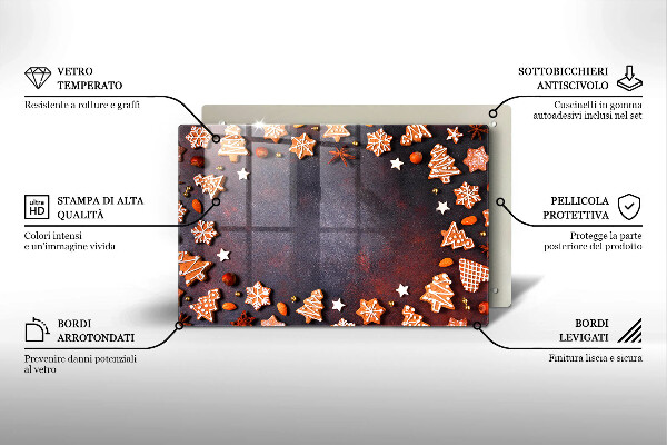 Protetor para fogão de vidro Biscoitos de gengibre de Natal