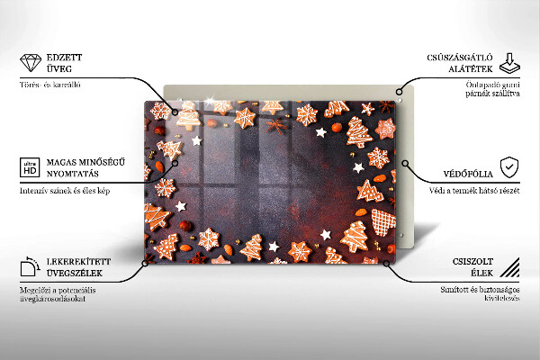 Protetor para fogão de vidro Biscoitos de gengibre de Natal