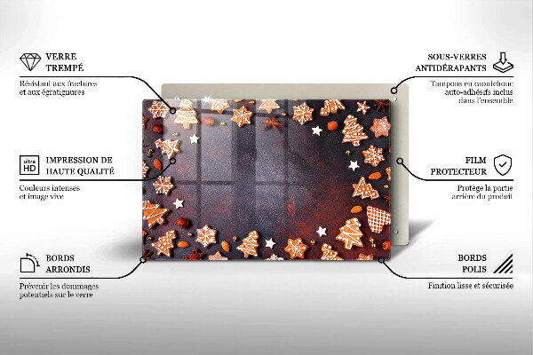 Protetor para fogão de vidro Biscoitos de gengibre de Natal