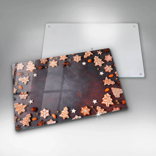 Protetor para fogão de vidro Biscoitos de gengibre de Natal