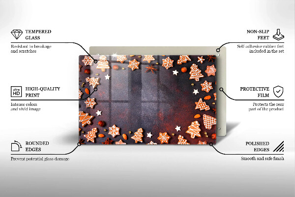 Protetor para fogão de vidro Biscoitos de gengibre de Natal