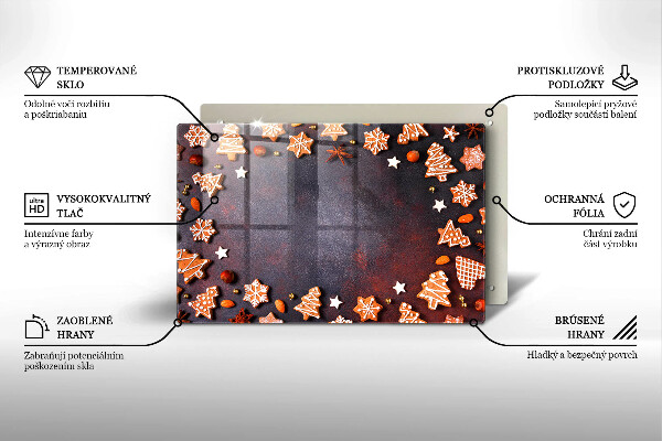 Protetor para fogão de vidro Biscoitos de gengibre de Natal