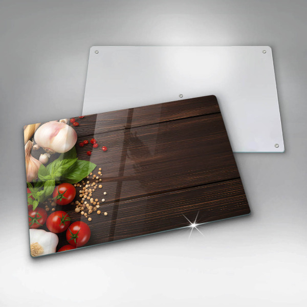 Protetor em vidro para fogão Vegetais na mesa