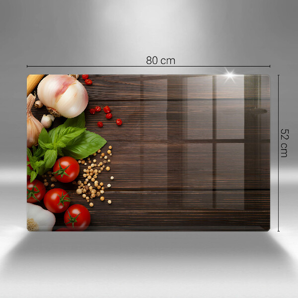 Protetor em vidro para fogão Vegetais na mesa