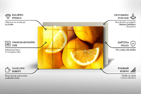 Protetor de fogão de vidro Limões suculentos