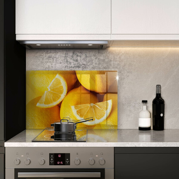 Protetor de fogão de vidro Limões suculentos