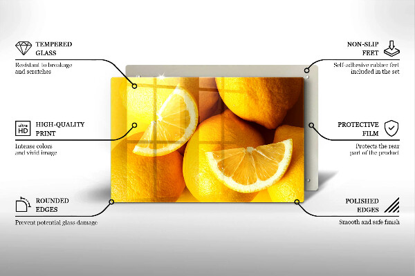 Protetor de fogão de vidro Limões suculentos