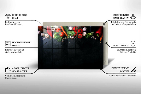 Cobertura placa vitrocerámica Vegetais coloridos
