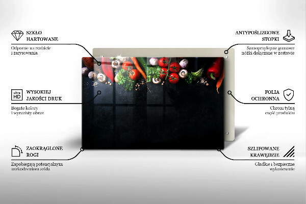 Cobertura placa vitrocerámica Vegetais coloridos