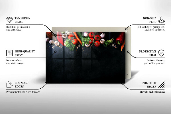 Cobertura placa vitrocerámica Vegetais coloridos