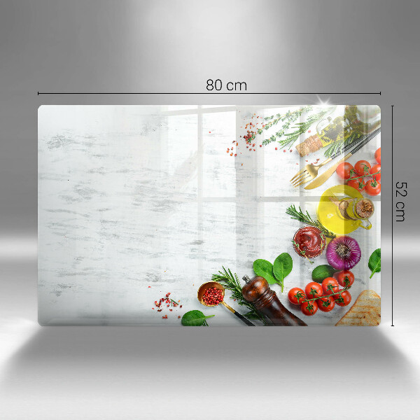 Protetor em vidro para fogão Vegetais e especiarias