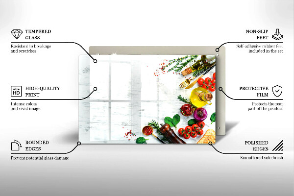 Protetor em vidro para fogão Vegetais e especiarias