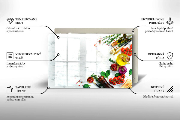 Protetor em vidro para fogão Vegetais e especiarias