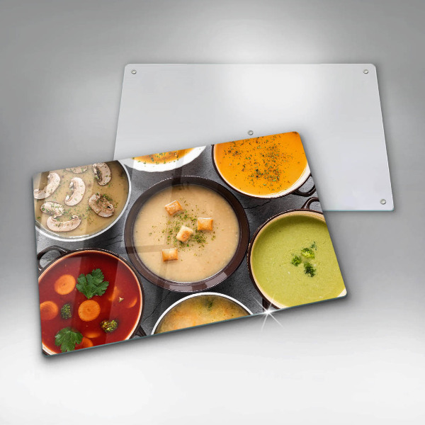 Protetor para fogão de vidro Sopas coloridas