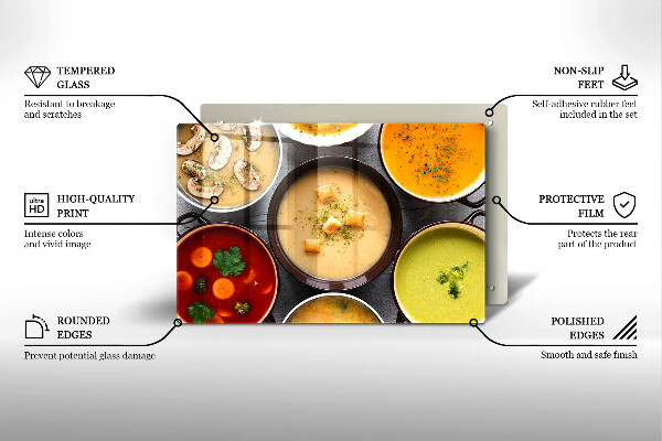Protetor para fogão de vidro Sopas coloridas