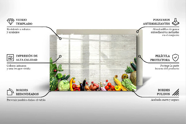 Protetor para fogão de vidro Vegetais em capas