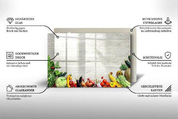 Protetor para fogão de vidro Vegetais em capas