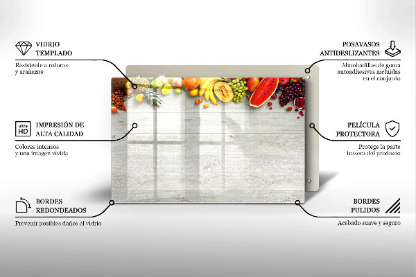Cobertura placa vitrocerámica Frutas em capas