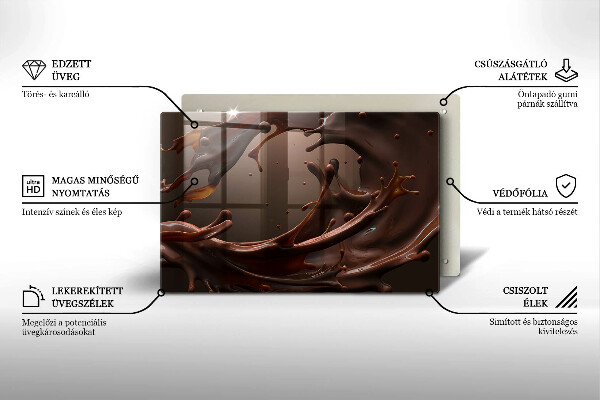 Protetor de fogão de vidro Chocolate líquido