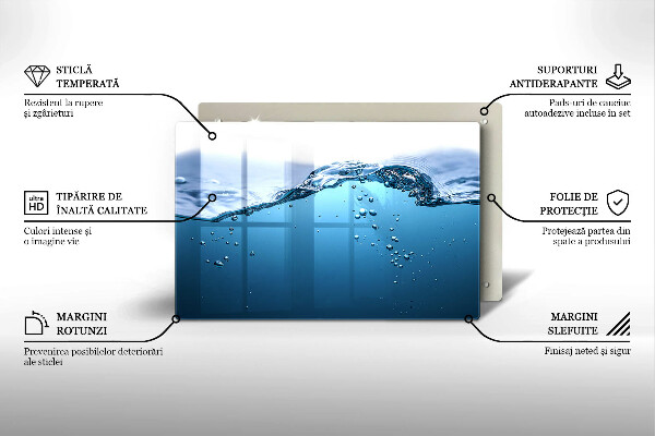 Protetor para fogão de vidro Água azul