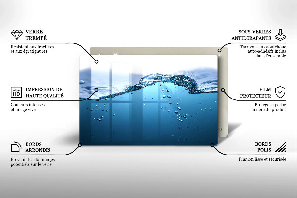 Protetor para fogão de vidro Água azul