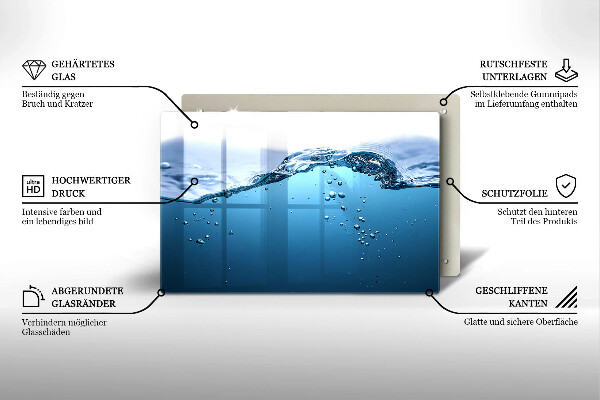 Protetor para fogão de vidro Água azul