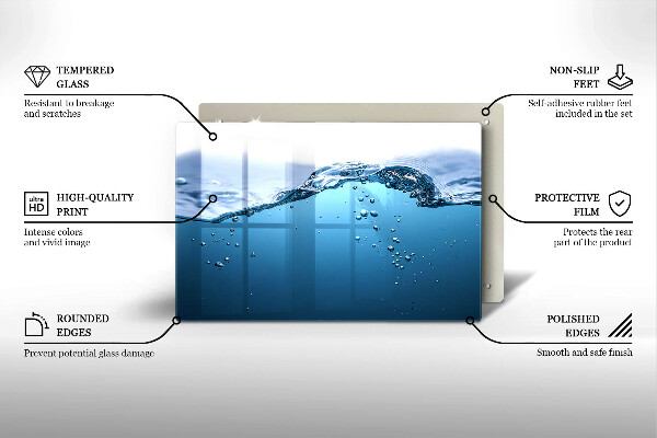 Protetor para fogão de vidro Água azul