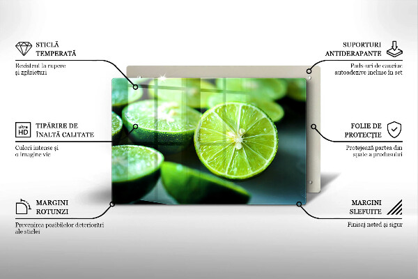 Protetor em vidro para fogão limão cítrico