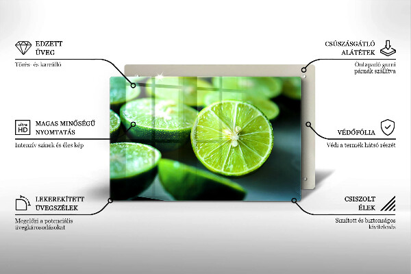 Protetor em vidro para fogão limão cítrico