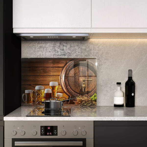 Protetor em vidro para fogão Um barril de cerveja