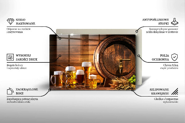 Protetor em vidro para fogão Um barril de cerveja