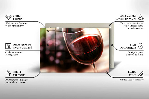 Protetor de fogão de vidro Um copo de vinho tinto