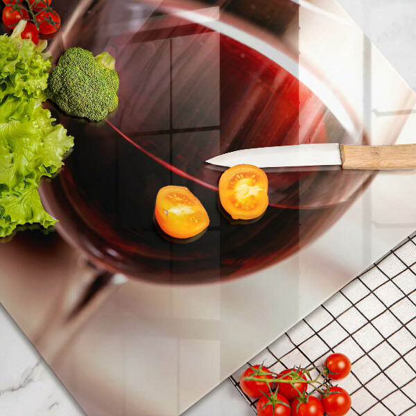 Protetor de fogão de vidro Um copo de vinho tinto