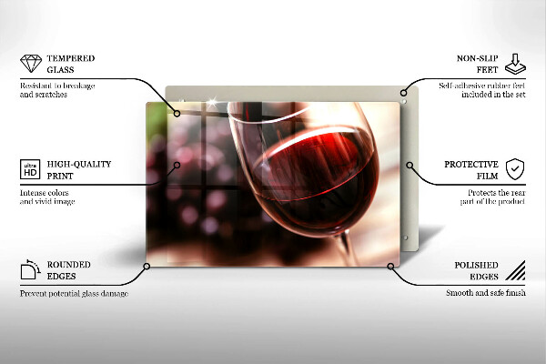 Protetor de fogão de vidro Um copo de vinho tinto