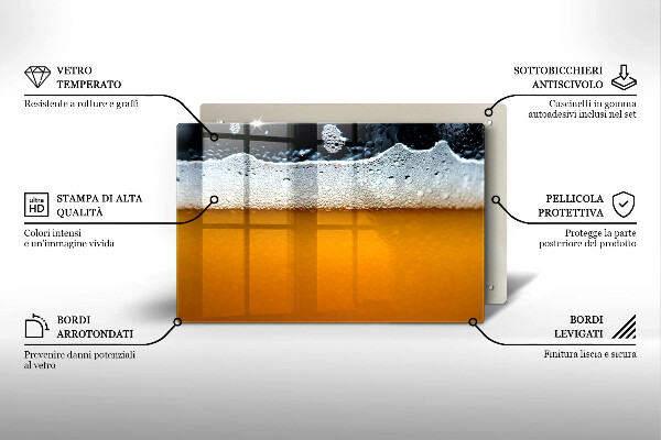 Protetor em vidro para fogão Beber espuma de cerveja